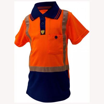 Caution Hi-Vis Childrens Microfibre Polo Thumbnail