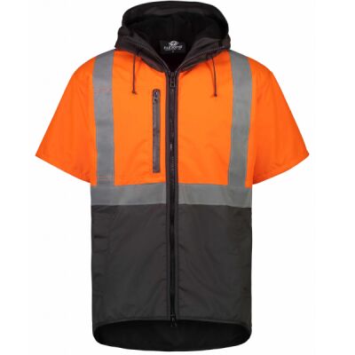 Far South Dacre HiViz Oilskin Short Sleeve Vest With Hood Thumbnail