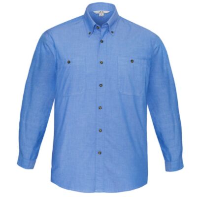 Mens Chambray Long Sleeve Shirt Thumbnail