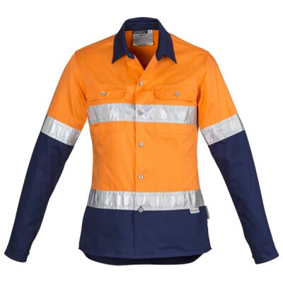Womens Hi Vis Spliced Industrial L/S Shirt - Hoop Taped Thumbnail